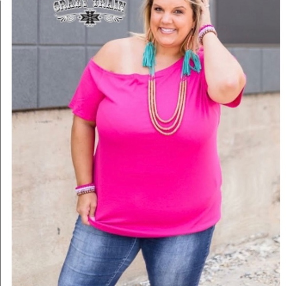 Pink off the shoulder shirt